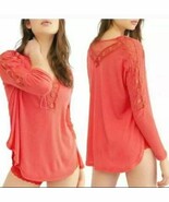 Free People - Lola Long Sleeve Top in Rose Crimson Sz Medium  - $39.08 CAD