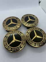 Genuine Mercedes Benz alloy wheel center caps hubcaps Gold - $373.95 MXN
