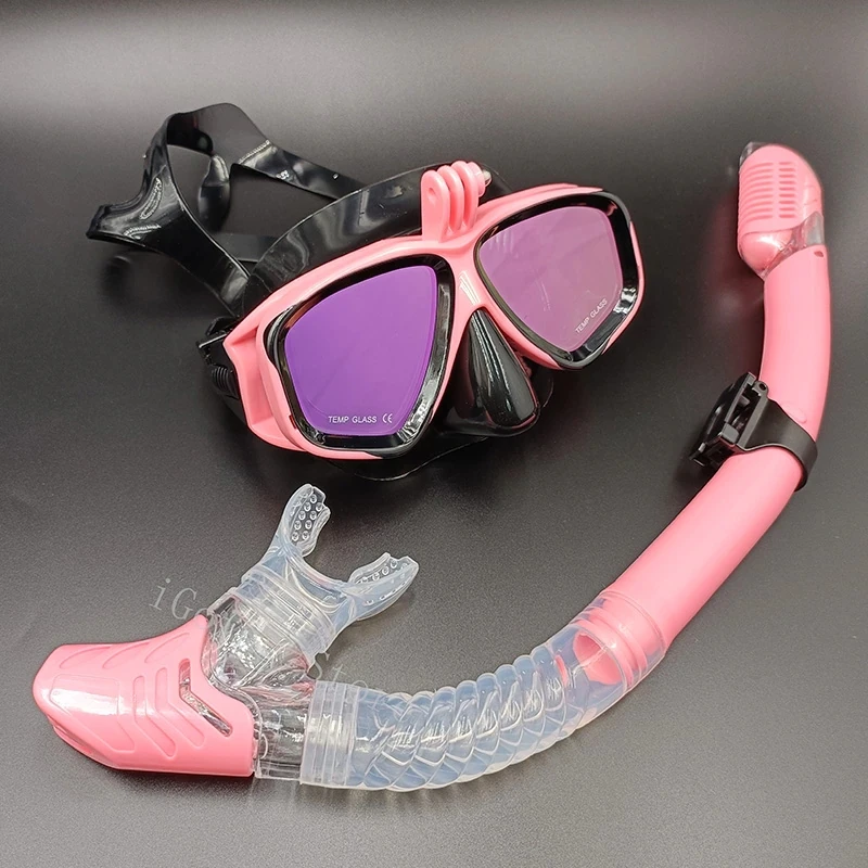 Sporting Mirror Lens Snorkel Set with Gopro Mount Diving Masks Snorkeling Set wi - £61.53 GBP