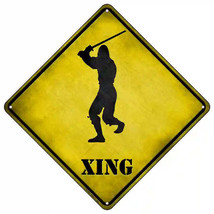 Ninja Standing with Sword Overhead Crossing 16.5&quot; X 16.5&quot; Diamond Metal ... - $25.00