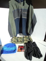 Men&#39;s Cold Weather Gear 5 Pc Box Lot: Hat, Scarf, Gloves, Pullover, Hand... - $21.99