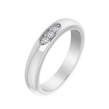 0.50 KT Rotondo Diamanti Finti 18K Bianco Argento Placcato Oro 3-Stone Uomo Ring - £119.11 GBP