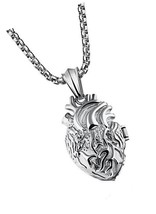 Stainless Steel Anatomical Organ Heart Pendant for in - £32.52 GBP