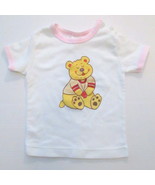 Vintage Infant Teddy Bear T-Shirt White Pink Yellow &amp; Red 18 months 1980... - £9.47 GBP