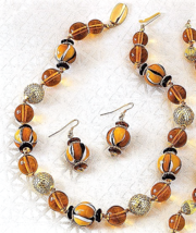 Smithsonian Venetian Glass Bead Necklace and Earrings - £63.19 GBP