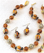 Smithsonian Venetian Glass Bead Necklace and Earrings - $1,507.65 MXN