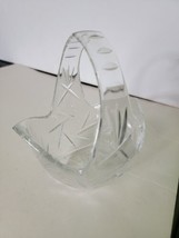 American Brilliant Hand Cut Lead Crystal Glass Basket Candy Bowl Pinwheel Star - £32.89 GBP