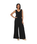 G.I.L.I. Jetsetter Petite Side Slit Jumpsuit Noir Black 2XP A306104 - $384.88 MXN