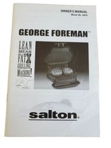 George Foreman Grill GR10 Owner&#39;s Manual Book Replacement Grilling Machine - £9.63 GBP