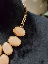 Women&#39;s Peach Bubble Bead Gold Chain Statement Stylish Necklace - £18.17 GBP