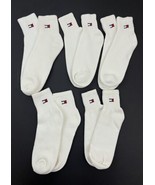 Vintage Tommy Hilfiger Crew Tube Socks Flag White Lot of 5 pair Fits 10-13 - £31.65 GBP