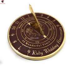 40th Ruby Wedding Anniversary Large Sundial Gift Idea is A Great Present - $210.84