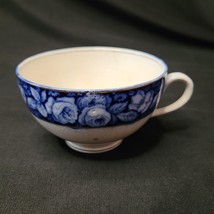Rare Antique W.H. Grindley &amp; Co Flow Blue Roses Pattern Tea Coffee Cup c.1909 - £11.62 GBP