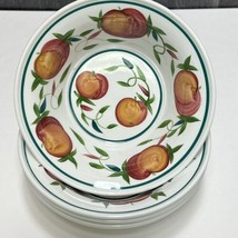 Set of 4 Portmeirion Orchard Fruit Soup Cereal Coupe Bowls 6.5&quot; Apples - £41.86 GBP