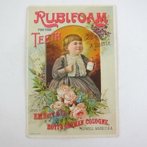 Victorian Trade Card Rubifoam For Teeth Hoyt&#39;s German Cologne Girl Antique 1890 - £7.85 GBP