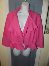 PECK &amp; PECK WEEKEND Pink Waterfall Jacket Blazer Size 12 Women&#39;s EUC - £25.85 GBP