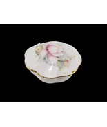 1988 Porcelain Lidded Jar Jewelry Trinket Box Dish Bowl w Pink Flowers 3&quot; - $129.55 MXN