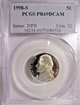 1998-S Jefferson Nickel-PCGS PR69 DCAM - $9.90