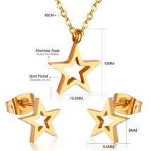 Mini Cute Necklace Earrings Sets For Women Girls Stainless Steel Star Plants Ani - £15.58 GBP