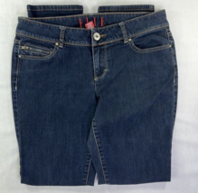 Elle Dark Blue Denim Slim Leg Mid Rise Jeans Size 12R Reg Waist  Inseam - $9.35