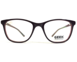 Geek Gafas Monturas PLUM THURSDAY Marrón Lila Cuadrado Completo Borde 49... - $36.93