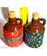 Vintage Paden City Artware 5&quot; Brown Jug w/Cork Salt Pepper Shaker Pair D... - £11.53 GBP