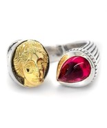 Silver and18k Yellow Gold 4.39ct TGW Purplish Red Rubellite One-of-a-Kin... - €3.585,00 EUR