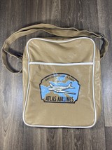 Vintage Atlas Airlines Tan Messenger Bag Tote - $15.99
