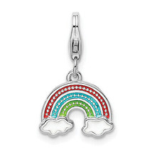 Amore La Vita Silver  Polished Multi-colored Enameled Rainbow Charm with Fancy L - £40.55 GBP