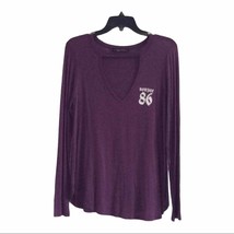 Boujee 86 plum purple keyhole long sleeve tunic - £17.87 GBP