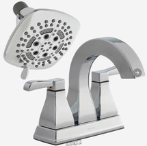 allen + roth Marchele Chrome Bathroom Sink Faucet with Fixed Showerhead - £53.02 GBP