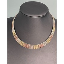 ITALIAM MULTITONE 925 STERLING SILVER CLEOPATRA NECKLACE SKY - $128.70