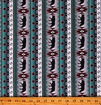 Cotton Southwestern Cinnamon Sky Stripe Wolf Gray Fabric Print by Yard D466.70 - £10.32 GBP