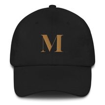 Initial Hat Letter M Baseball Cap Embroidered Hat Black - £23.39 GBP