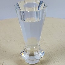 Vintage Crystal Glass Candle Holder Paperweight 4 Inch Tall - $22.44