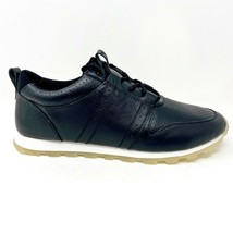 Clae Mills Black Perf Tumbled Leather Mens Casual Sneakers - £44.03 GBP