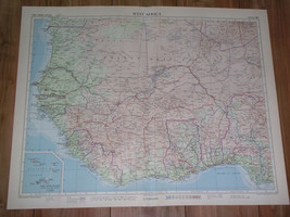 1956 Vintage Map Of Western French Africa Senegal Benin Ghana Guinea Mali Togo - £26.69 GBP