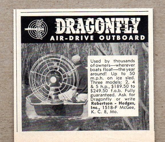 Primary image for 1960 Print Ad Dragonfly All-Drive Outboard Motors Kansas City,MO