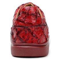Belvedere Kingstone Genuine Pirarucu Leather Lace Up Sneakers Red Br02 image 5