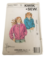 Kwik Sew Sewing Pattern 1647 Girls Jacket Fall Winter Outerwear 8-14 Uncut 1980s - $7.99