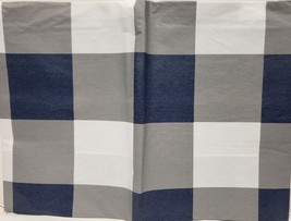 Thin Peva Vinyl Tablecloth 60&quot; Round (4-6 People) Blue, Grey &amp; White Squares, Gr - £7.13 GBP