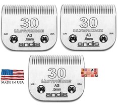 3-ANDIS Ultraedge 30 Blade*Fit Many Oster,Wahl,Moser Laube Clippers*Pet Grooming - £70.23 GBP