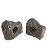 Upcycled Basket Weave Bookends Pinecone &amp; Moss Bronze Finish, Heavyweigh... - $742.91 MXN