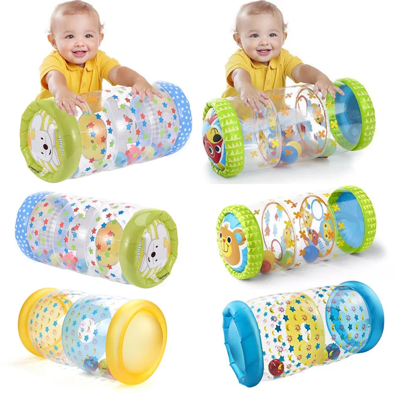 Inflatable Baby Crawling Roller Toy with Rattle and Ball PVC Early Development - £9.11 GBP+