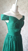 Emerald green Off-shoulder Gowns Women Custom Plus Size Maxi Evening Dress image 7