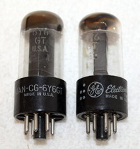 2- Vintage GE 6y6GT Audio Valve Vacuum Tubes ~ 1 JAN 62-30 USA ~ Test V Good - £7.98 GBP