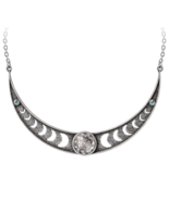 Alchemy Gothic Priestess of Ishtar Necklace Crescent Moon Crystals Necklace P950 - $86.95