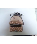 COACH MINI BACKPACK Coin PURSE KEY CHAIN PINK MAUVE Brown Floral NWT - $116.56 CAD