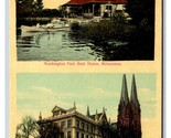 Dual View Marquette University and Boat House Milwaukee WI 1909 DB Postc... - $5.31
