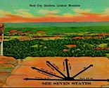 Lookout Mountain TN Rock City Gardens See Seven States UNP  Linen Postca... - $3.91